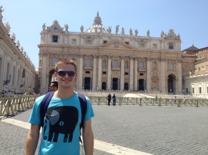 Outside St Peter's Basilica. 