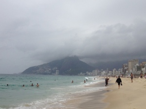 Clouds rolling in over Ipanema. 